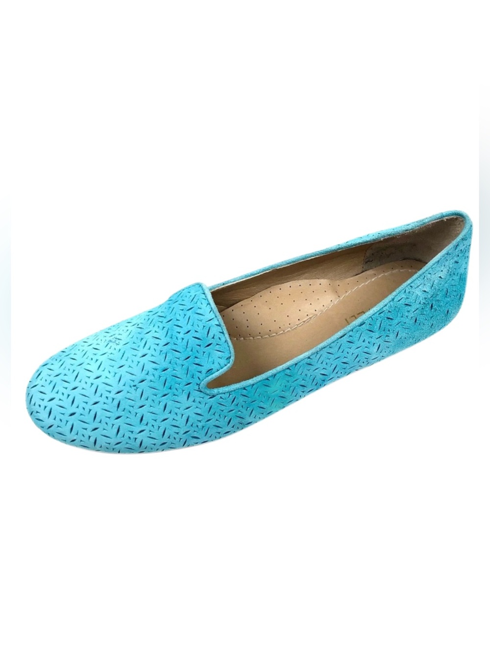 Vaneli Womens Aqua Suede Flats Sz 9.5M